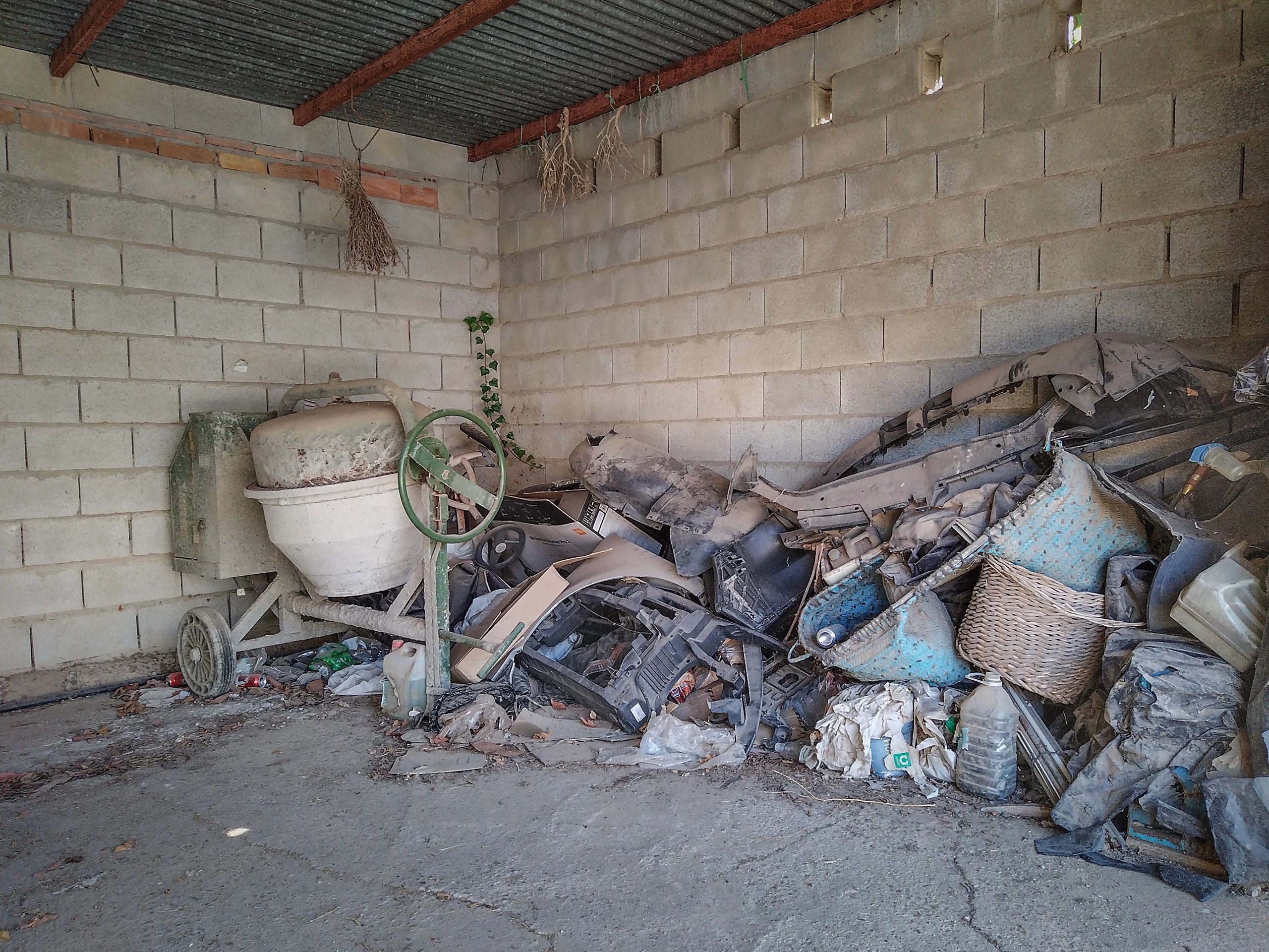 Property cleanout area ready for removal